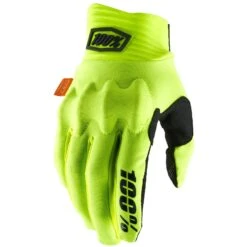 100% Cognito D30 Protective Gloves - Fluo Yellow/Black