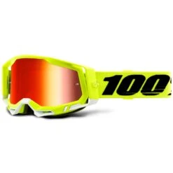100% Racecraft 2 MTB/MX Goggles - Yellow (Mirror Red Lens)