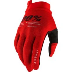 100% ITrack 22 Protective Gloves - Red