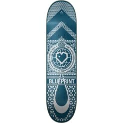 Blueprint Home Heart Skateboard Deck - Navy/Silver 8''