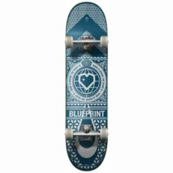 Blueprint Home Heart Complete Skateboard - Blue 8''