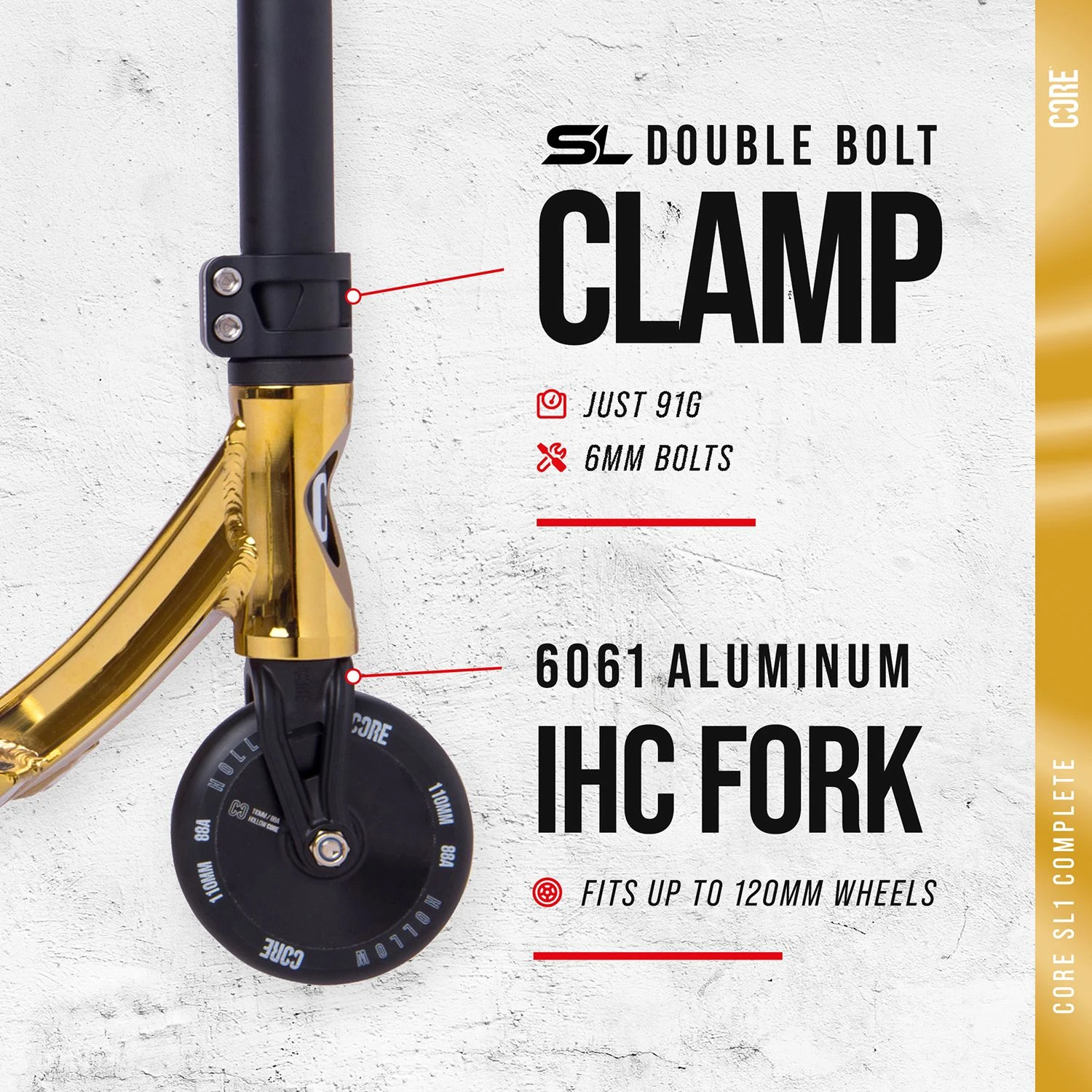 CORE SL1 (Super Light) Stunt Scooter - Neo Gold/Black 4 CORE SL1 (Super Light) Stunt Scooter - Neo Gold/Black - Image 2