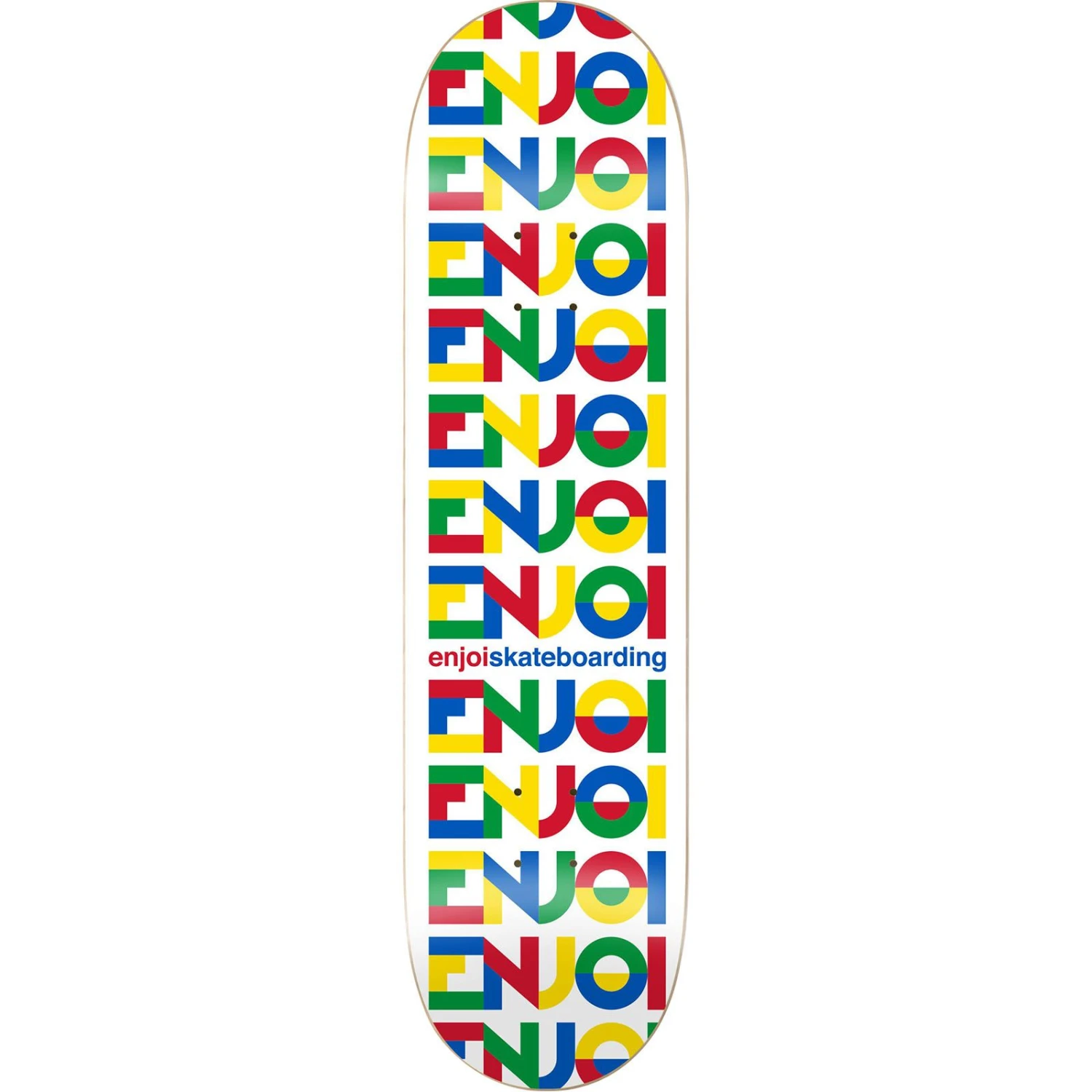 Enjoi All Caps Skateboard Deck - White 8" 3 Enjoi All Caps Skateboard Deck - White 8"