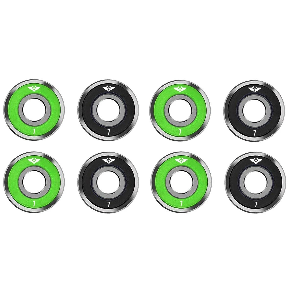 Fracture Premium Bearings ABEC 7 - Green/Black (Pack Of 8) 3 Fracture Premium Bearings ABEC 7 - Green/Black (Pack Of 8)