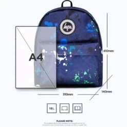 Hype 18L Backpack - Large Splat -Online Sports Store HYP 822 18L LRG SPL BLU 5 602f