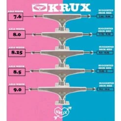 Krux X Stranger Things K5 Polished Crew Standard Skateboard Trucks - 8" -Online Sports Store Krux size guide d7c4