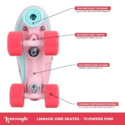 LMNADE Vibe Quad Roller Skates - Flowers (Pink) -Online Sports Store LMN 2020 VIB QSK PFL 2 4641