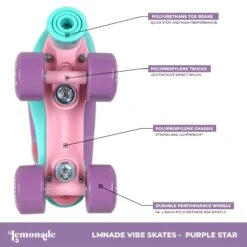 LMNADE Vibe Quad Roller Skates - Stars (Purple) -Online Sports Store LMN 2020 VIB QSK PST 4002 a0cb