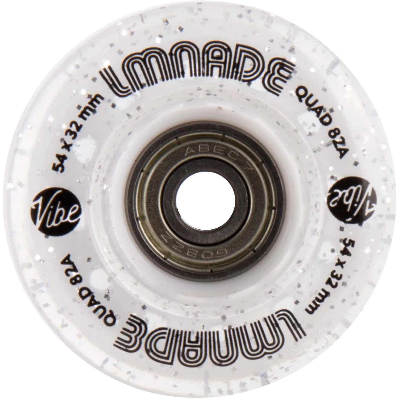 LMNADE Vibe Quad Roller Skate Wheels - Clear Translucent Glitter 54mm 4 LMNADE Vibe Quad Roller Skate Wheels - Clear Translucent Glitter 54mm - Image 2