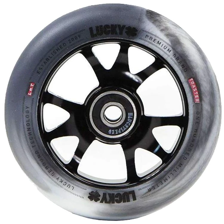 Lucky Toaster Scooter Wheel 100mm - Black/White Swirl 3 Lucky Toaster Scooter Wheel 100mm - Black/White Swirl