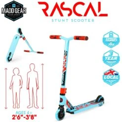 Madd Gear Kick Mini Pro Rascal IV Stunt Scooter - Sky Blue/Red -Online Sports Store MGP 1022 MPR IV SCO SBR 2 7f27