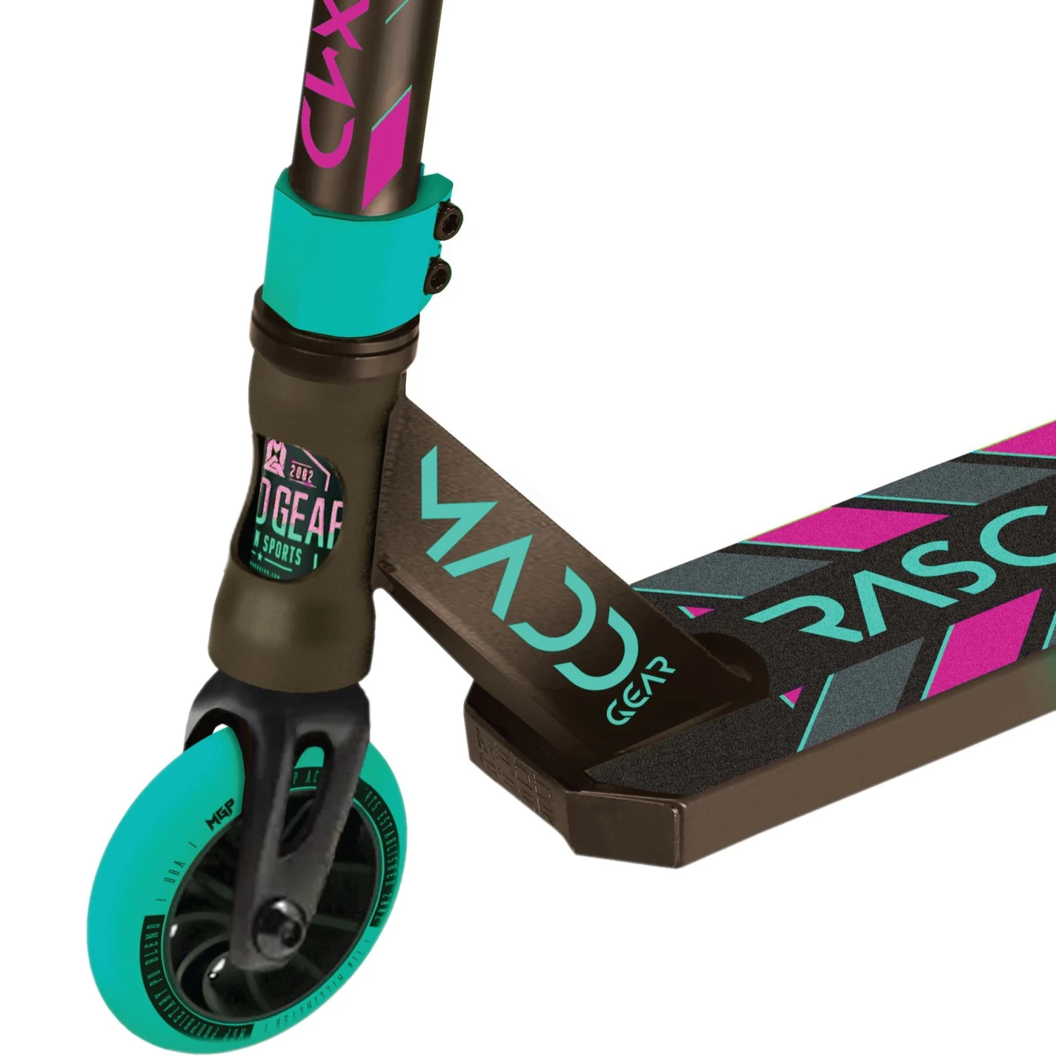 Madd Kick Mini Pro Rascal III Stunt Scooter - Teal/Pink 5 Madd Kick Mini Pro Rascal III Stunt Scooter - Teal/Pink - Image 3