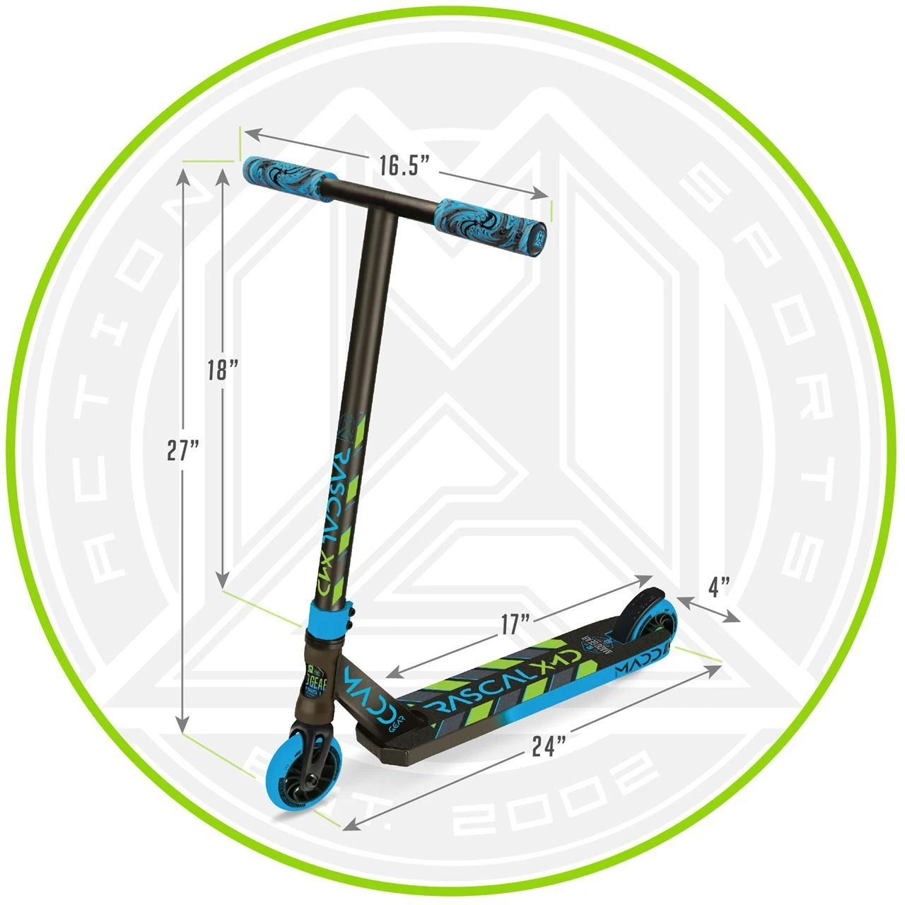 Madd Kick Mini Pro Rascal III Stunt Scooter - Teal/Pink 10 Madd Kick Mini Pro Rascal III Stunt Scooter - Teal/Pink - Image 8