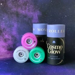 Moxi Cosmo Glow Quad Skate Wheels - Galaxy Green -Online Sports Store MOX 123 COS GLO QSW 00aa 2