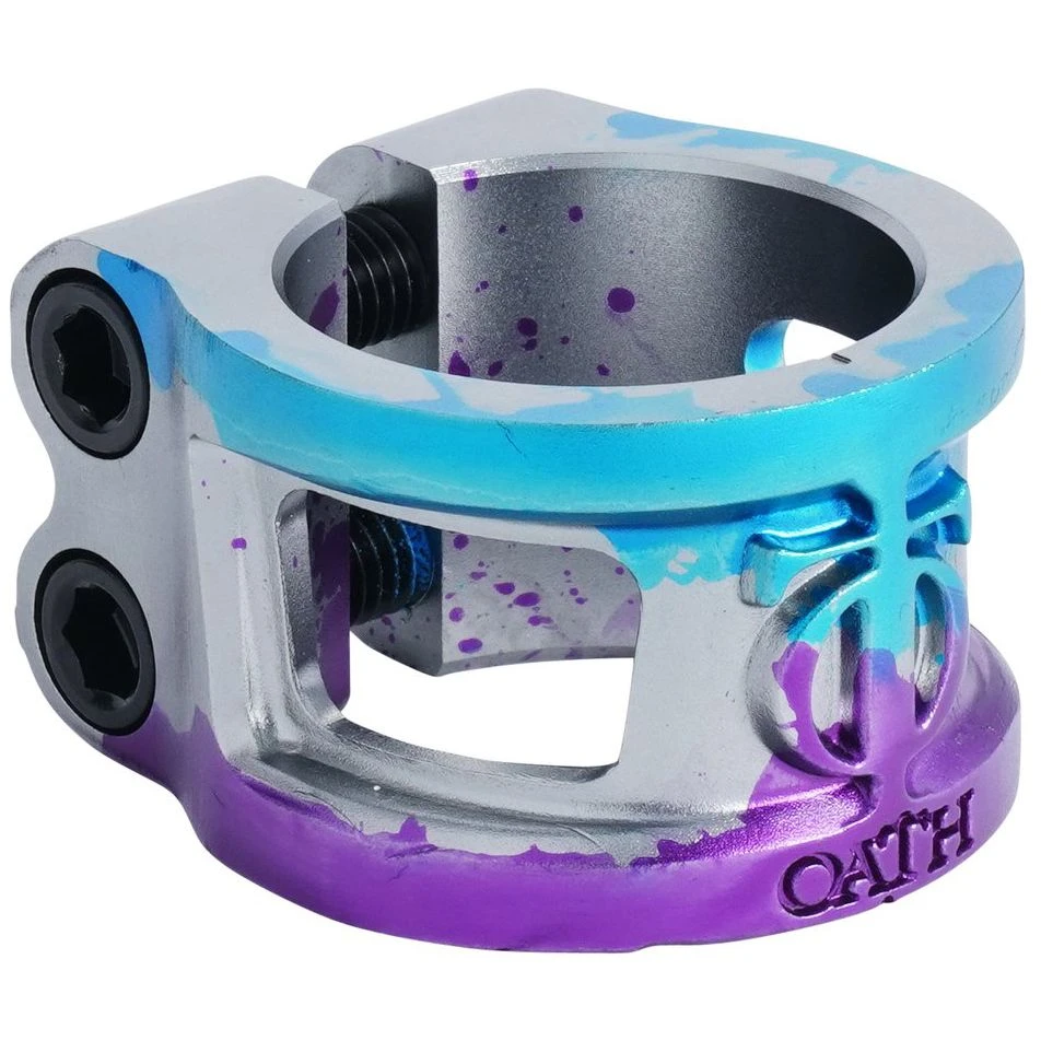 Oath Cage V2 HIC/IHC Scooter Collar Clamp - Blue/Purple Titanium 3 Oath Cage V2 HIC/IHC Scooter Collar Clamp - Blue/Purple Titanium