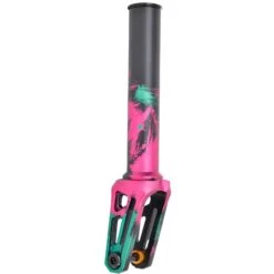 Oath Shadow SCS/HIC Scooter Forks - Green/Pink Black