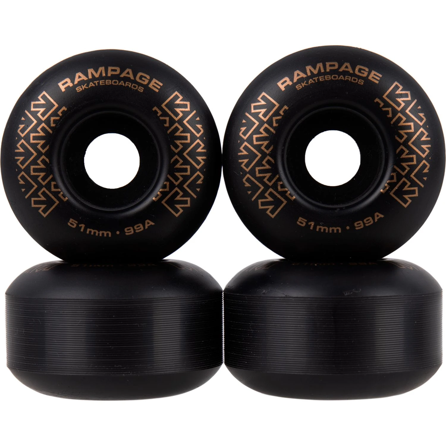 Rampage 99A Skateboard Wheels Black/Gold - 51 X 30mm 3 Rampage 99A Skateboard Wheels Black/Gold - 51 X 30mm