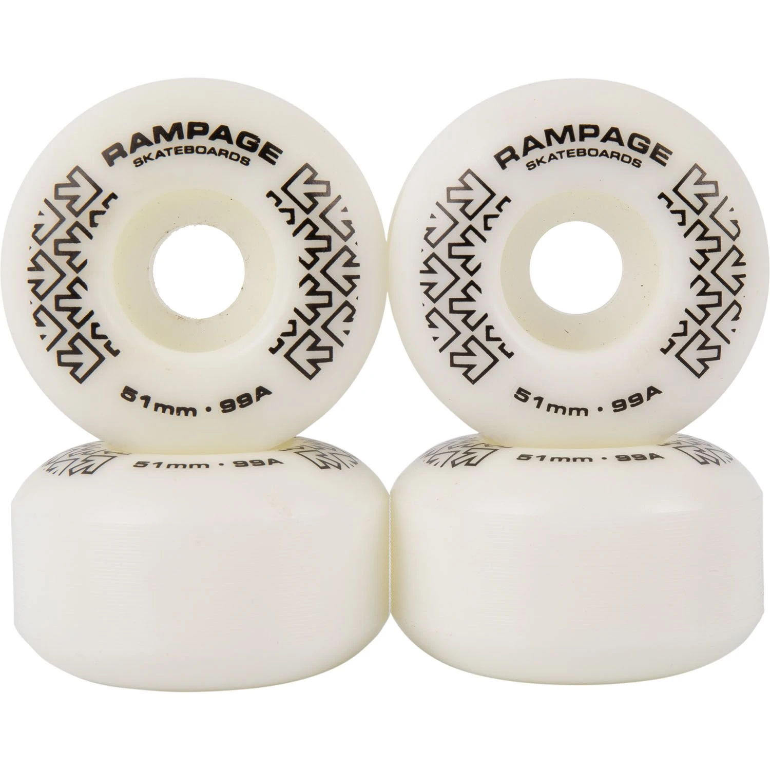 Rampage 99A Skateboard Wheels White/Black - 51 X 30mm 3 Rampage 99A Skateboard Wheels White/Black - 51 X 30mm
