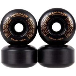 Rampage 99A Skateboard Wheels Black/Gold - 53 X 31mm