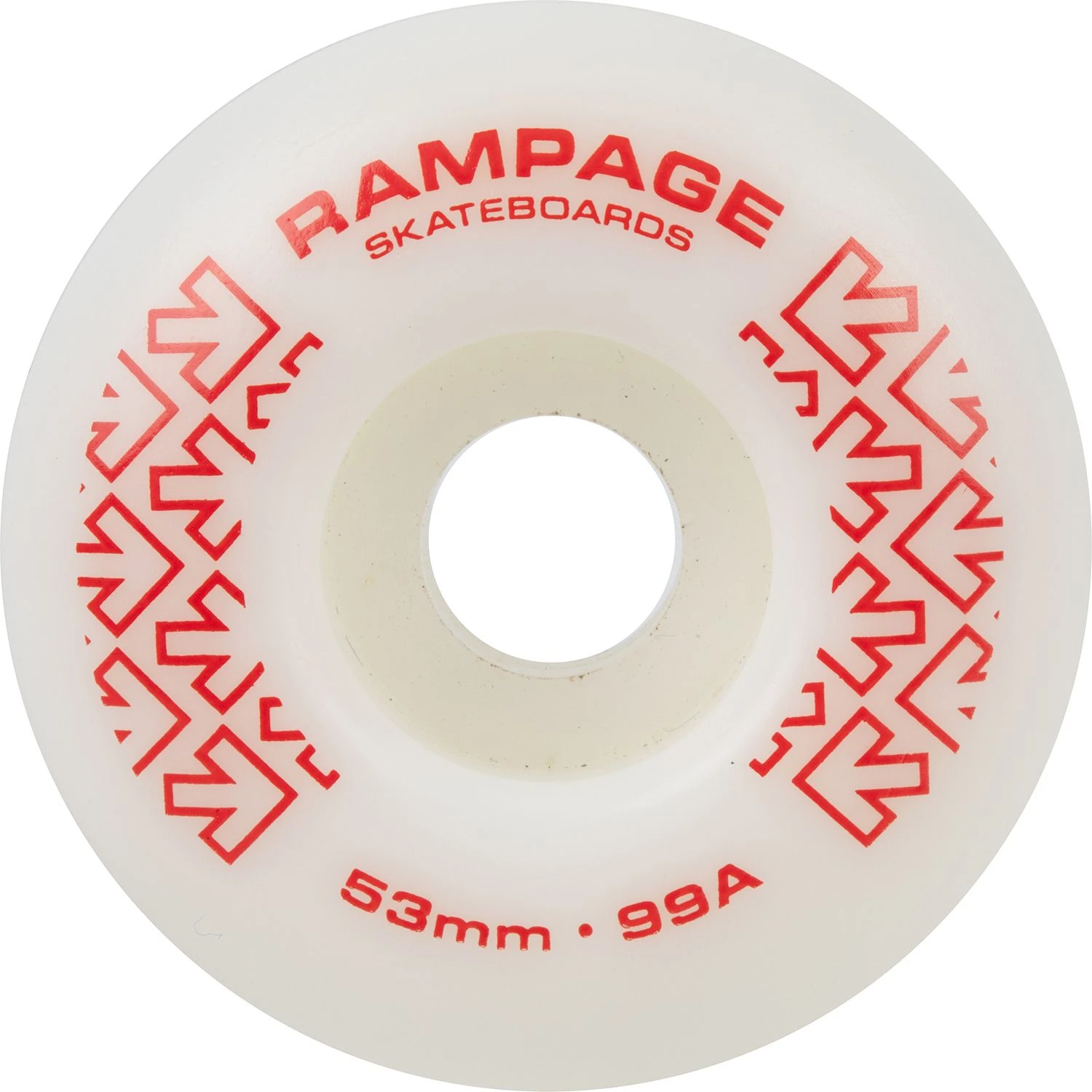 Rampage 99A 53mm Skateboard Wheels - White/Red 4 Rampage 99A 53mm Skateboard Wheels - White/Red - Image 2