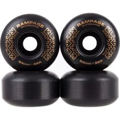 Rampage 99A Skateboard Wheels Black/Gold - 54 X 32mm