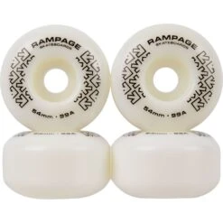 Rampage 99A Skateboard Wheels White/Black - 54 X 32mm