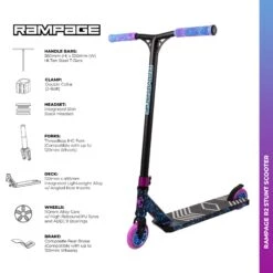 Rampage R2 Stunt Scooter - Ano Splat Blue -Online Sports Store RAM 2021 L2 SCO ASB 10 3db7
