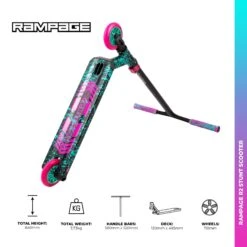 Rampage R2 Stunt Scooter - Ano Splat Teal -Online Sports Store RAM 2021 L2 SCO AST 10 b02f