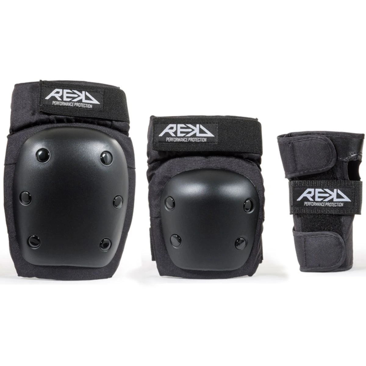 REKD Adult Heavy Duty Triple Pad Set - Black 3 REKD Adult Heavy Duty Triple Pad Set - Black