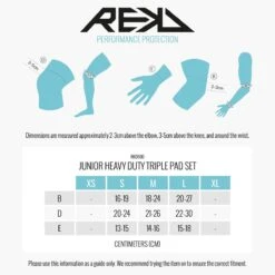 REKD Junior Heavy Duty Triple Pad Set - Black -Online Sports Store REK 217 HD 4004 bce2