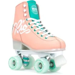 Rio Roller Script Quad Roller Skates - Peach/Green
