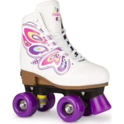 Rookie Butterfly Adjustable Roller Skates - White