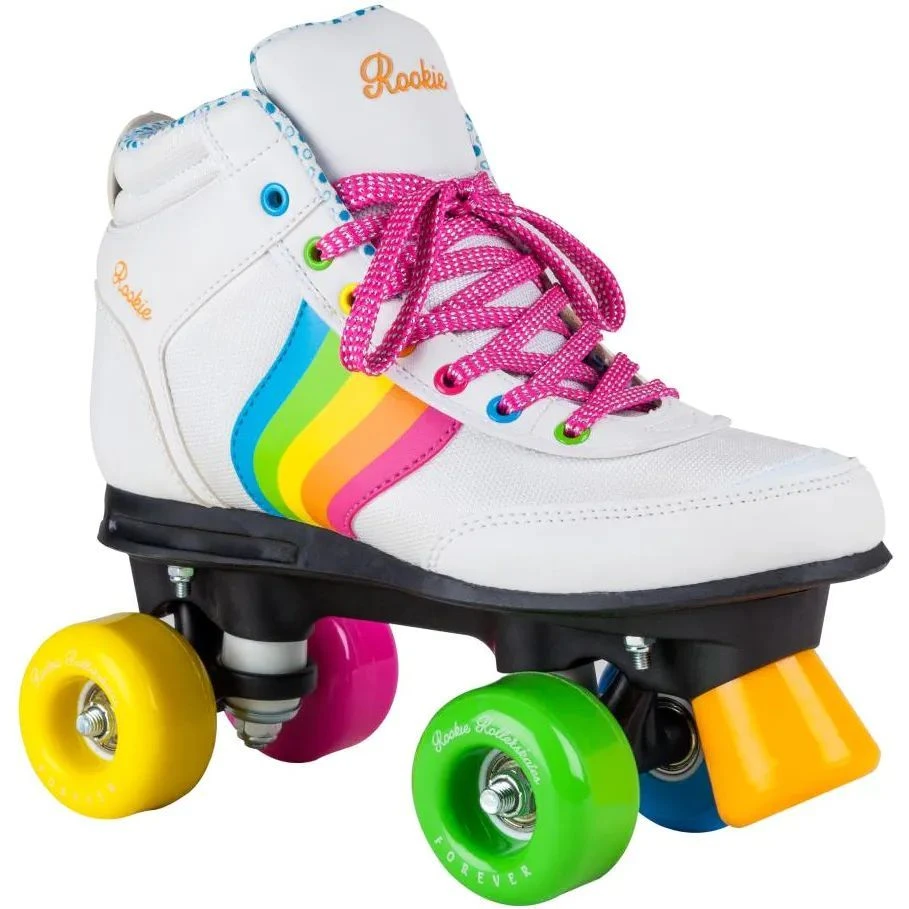 Rookie Forever Rainbow Quad Roller Skates - White 3 Rookie Forever Rainbow Quad Roller Skates - White
