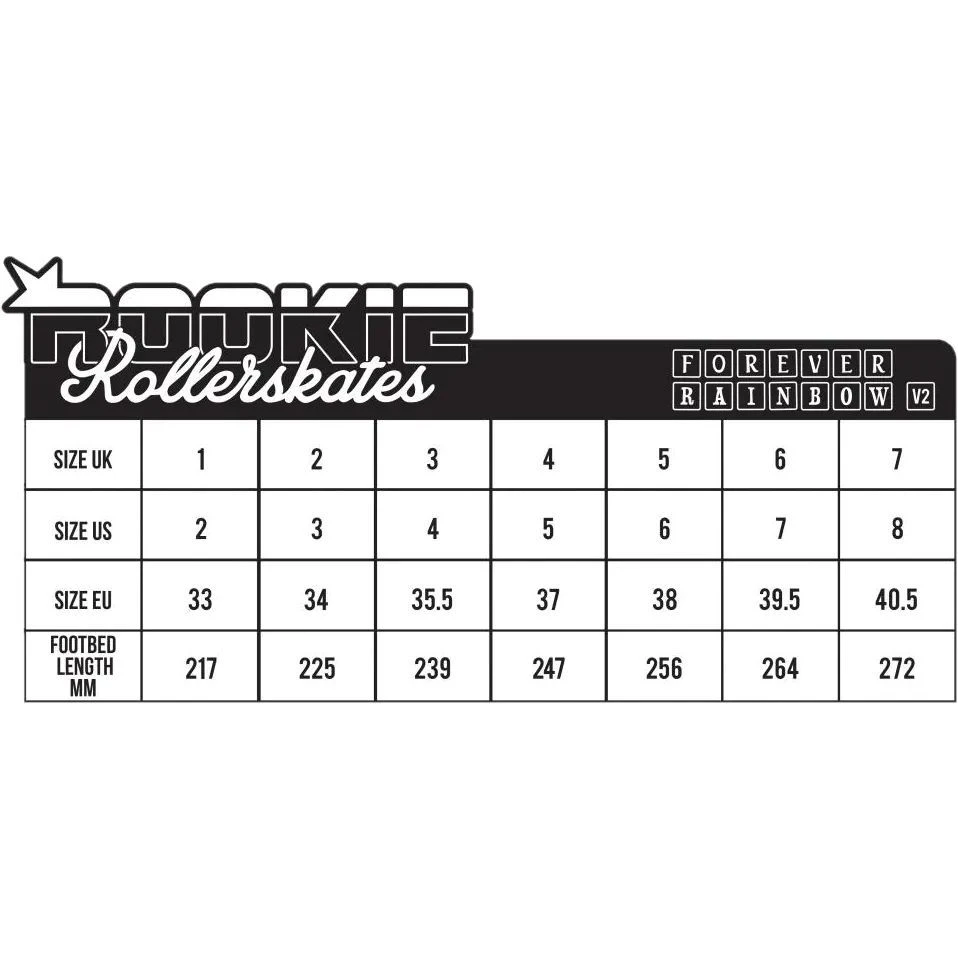 Rookie Forever Rainbow Quad Roller Skates - White 6 Rookie Forever Rainbow Quad Roller Skates - White - Image 4