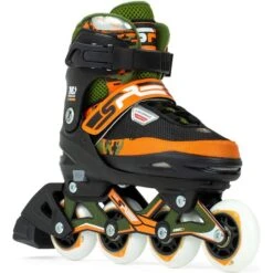 Online Sports Store 9 SFR Pixel Adjustable Inline Skates - Green/Orange
