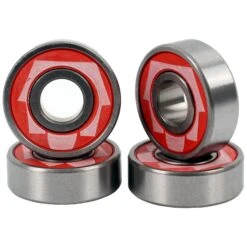 SkateHut Logo ABEC 5 Carbon Rated Bearings - Red (Pack Of 4)