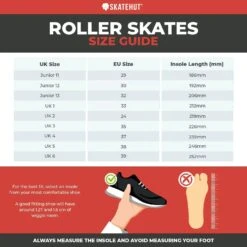 LMNADE Throwback Quad Roller Skates - Sunrise -Online Sports Store SkateHut Roller Skates Size Guide 1984