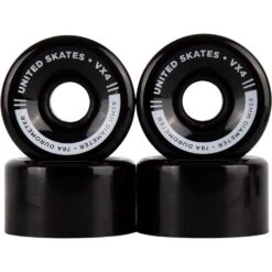 United Skates VX4 Elite 65mm X 36mm 78A Quad Roller Skate Wheels - Black