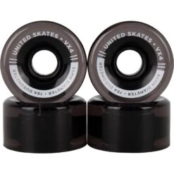 United Skates VX4 Elite 65mm X 36mm 78A Quad Roller Skate Wheels - Smoke