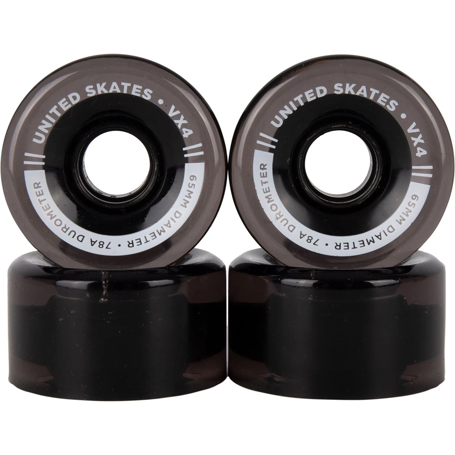 United Skates VX4 Elite 65mm X 36mm 78A Quad Roller Skate Wheels - Smoke 3 United Skates VX4 Elite 65mm X 36mm 78A Quad Roller Skate Wheels - Smoke