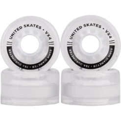 United Skates VX4 Elite 65mm X 36mm 78A Quad Roller Skate Wheels - Translucent
