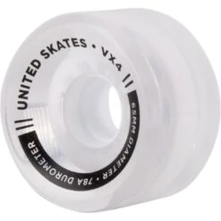 United Skates VX4 Elite 65mm X 36mm 78A Quad Roller Skate Wheels - Translucent -Online Sports Store USK 2021 VX4 65 78A QSW CLT 2 fef4