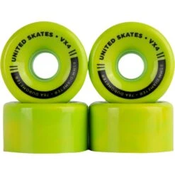 United Skates VX4 Elite 65mm X 36mm 78A Quad Roller Skate Wheels - Lime