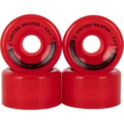 United Skates VX4 Elite 65mm X 36mm 78A Quad Roller Skate Wheels - Red Translucent