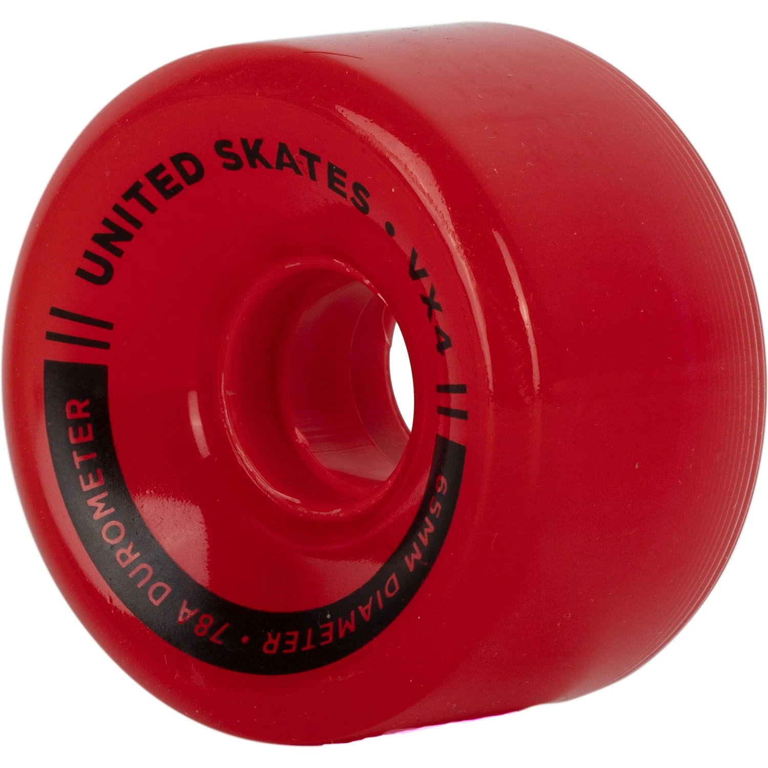 United Skates VX4 Elite 65mm X 36mm 78A Quad Roller Skate Wheels - Red Translucent 5 United Skates VX4 Elite 65mm X 36mm 78A Quad Roller Skate Wheels - Red Translucent - Image 3