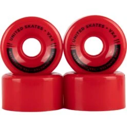 United Skates VX4 Elite 65mm X 36mm 78A Quad Roller Skate Wheels - Red