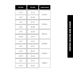 Ventro Pro Turbo Quad Roller Skates - Black/Royal Blue -Online Sports Store VEN 520 PRO TUR SIZE GUIDE 206a