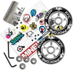 Zinc Team Series Wheels/Clamp/Bearings Accessory Set - Silver