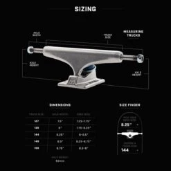 Royal Black Skateboard Trucks - 149mm -Online Sports Store royal trucks size guide f0e3 1